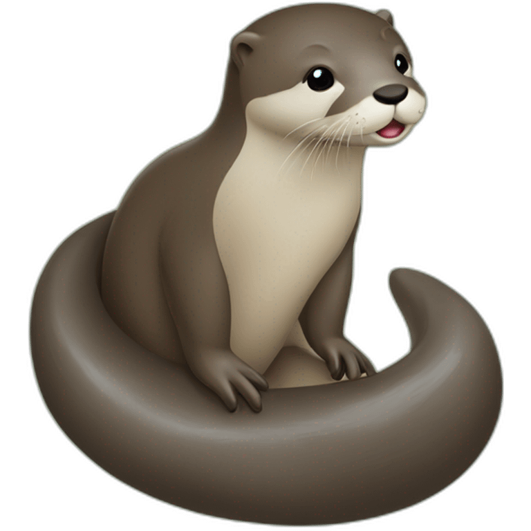 Une loutre sur un cœur emoji