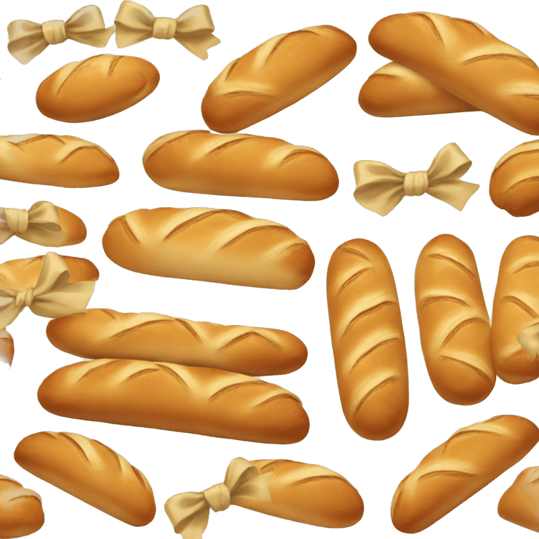 french bread with white bow emoji