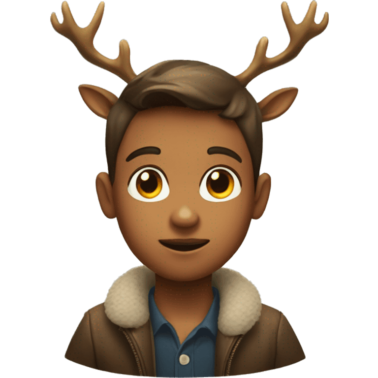 The head of a boy with antlers of a deer emoji