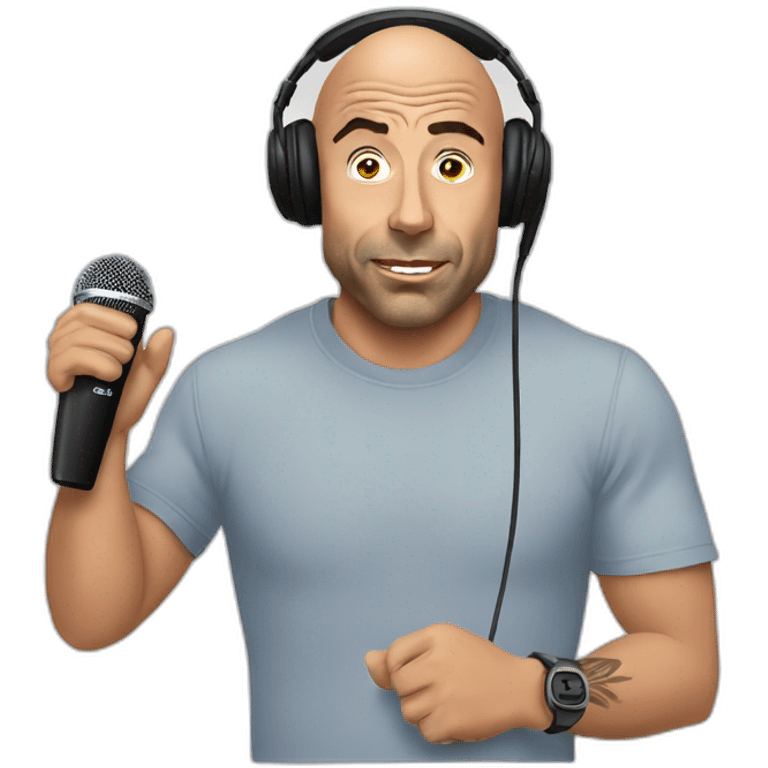 Joe Rogan podcast with a microphone emoji