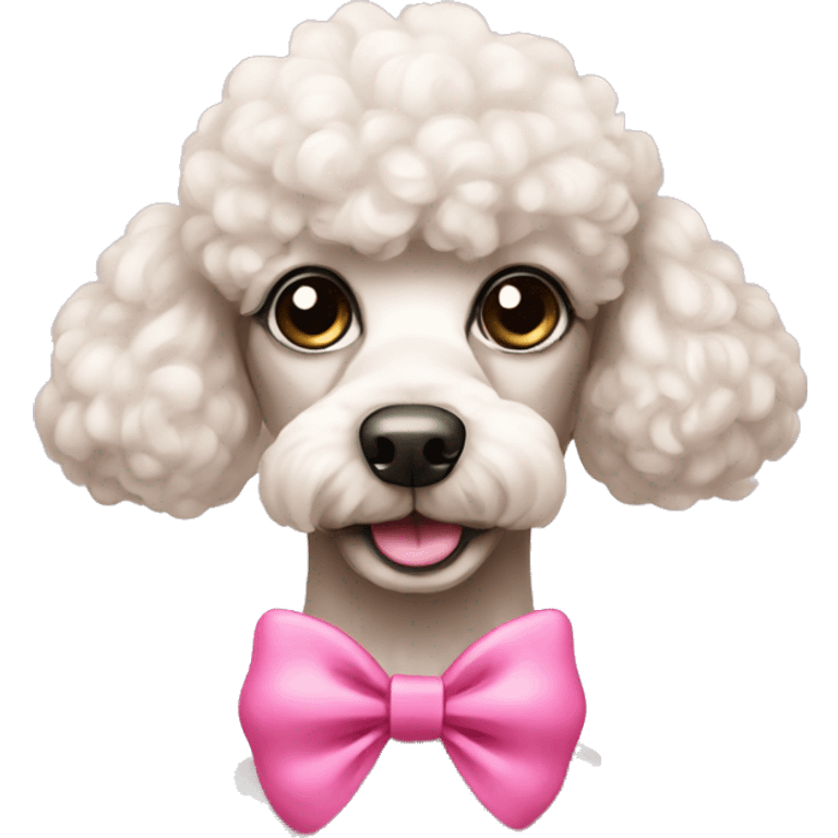 Poodle with pink bow emoji