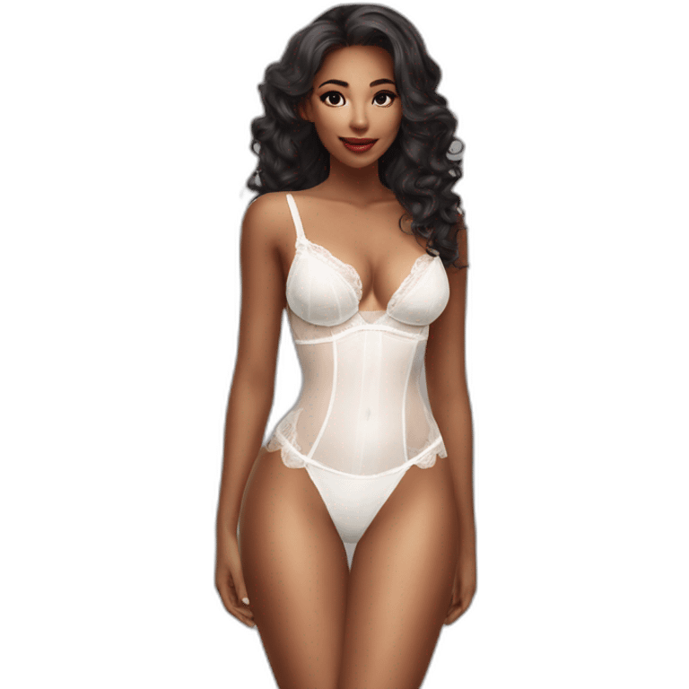 beauty-in-a-stockings white lingerie emoji