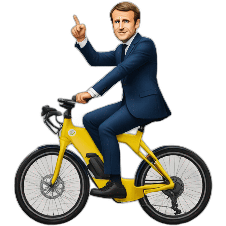 Emmanuel Macron en vélo electrique emoji