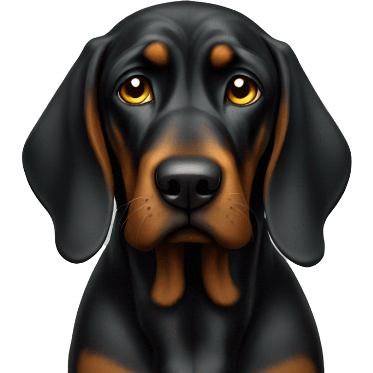 Black bloodhound standing  emoji