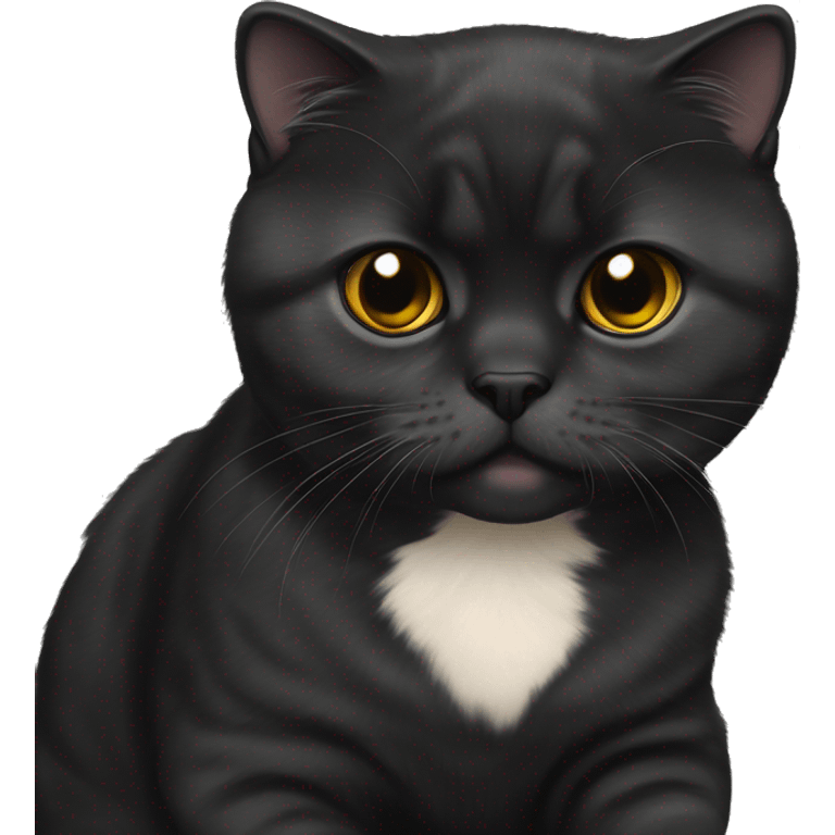 total black scottish fold cat emoji