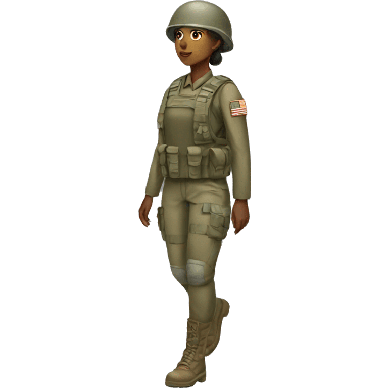 Female soldier in 2024 fashion Walking: emoji