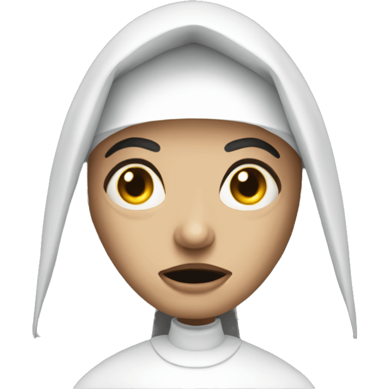 evil scary nun from the horror movie nun. face only. emoji