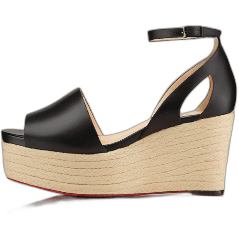 Platform wedges black louboutin sandal emoji