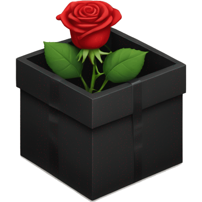 Red roses in a black box  emoji