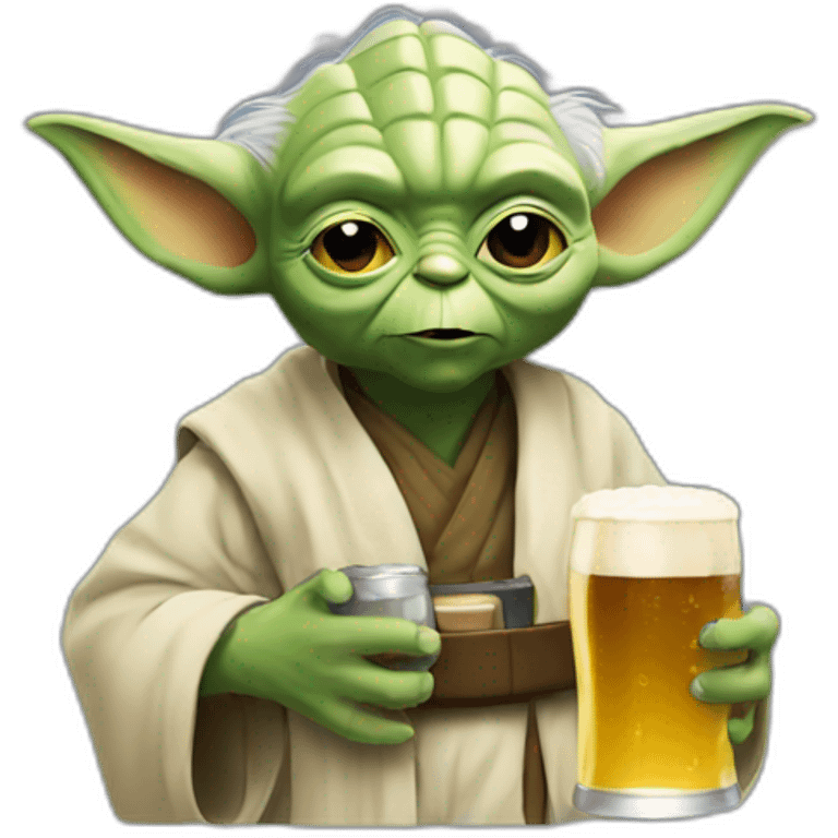 yoda with beer emoji