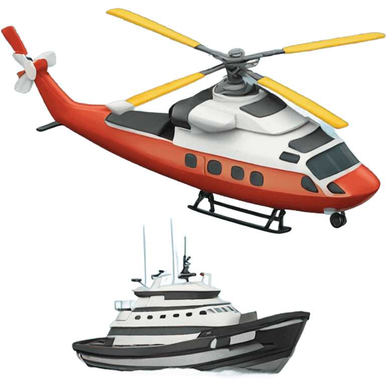 Boat and a helicopter  emoji