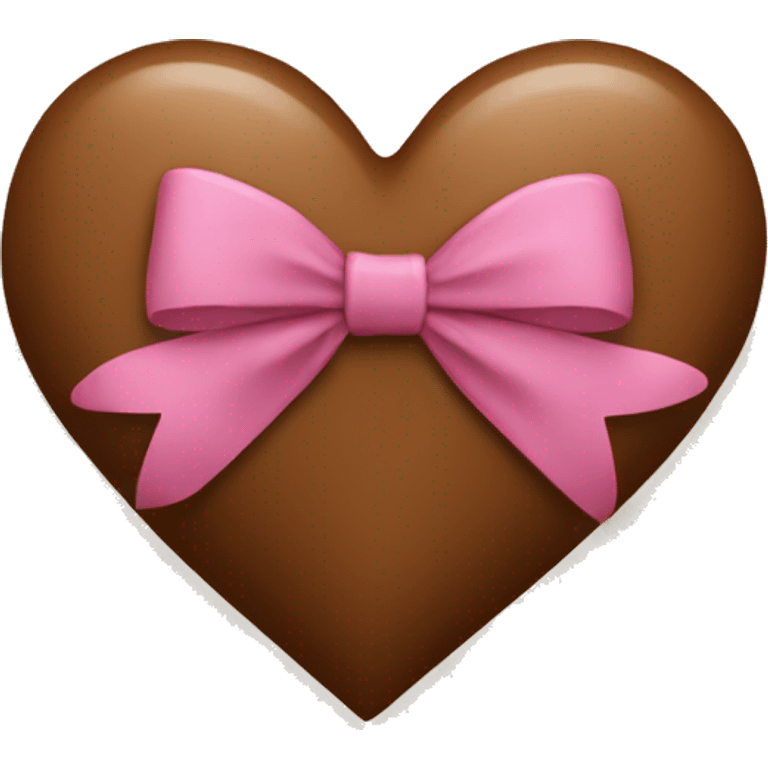 Brown heart with bow emoji