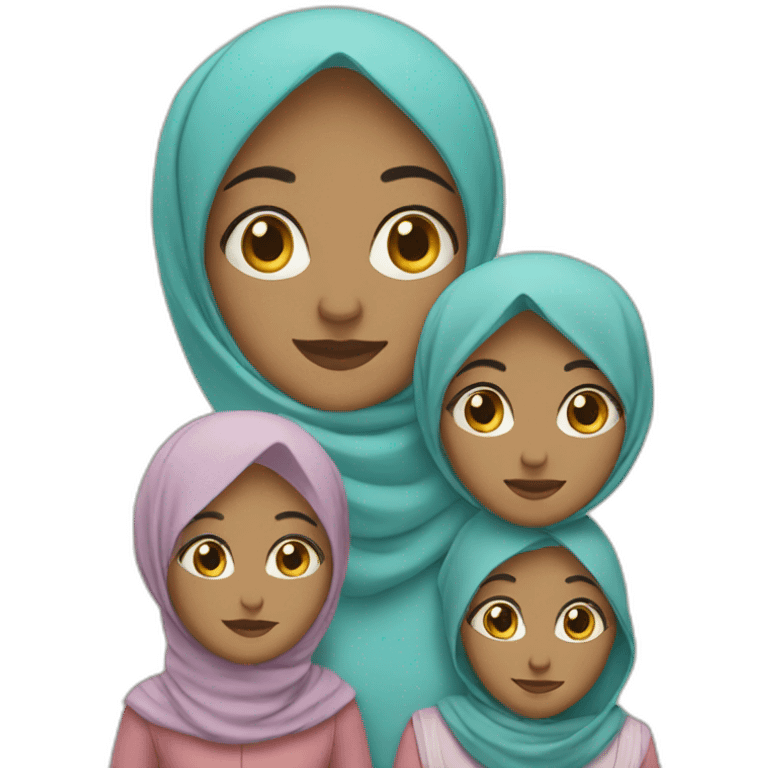 Family of 4 hijab emoji