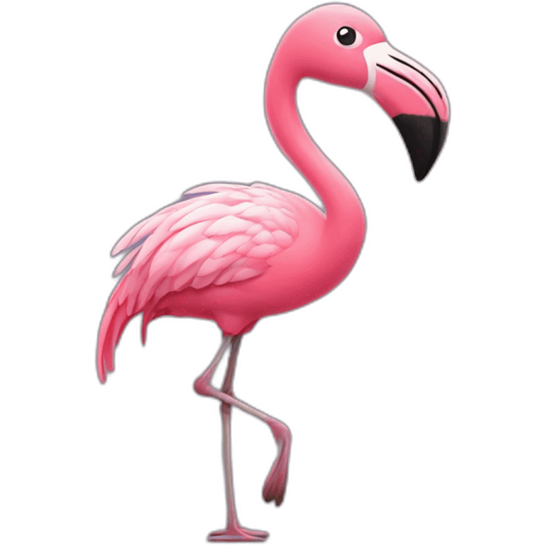 Pink flamingo dancing emoji