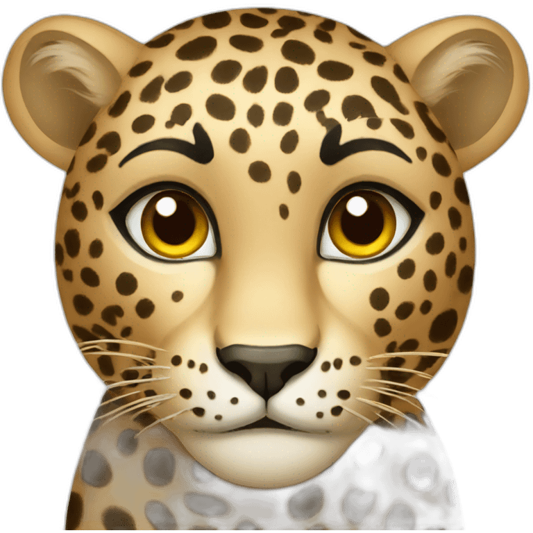 Female leopard face emoji