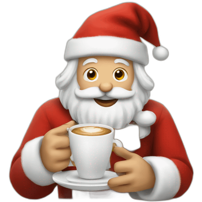 Santa Claus with cup of coffee  emoji