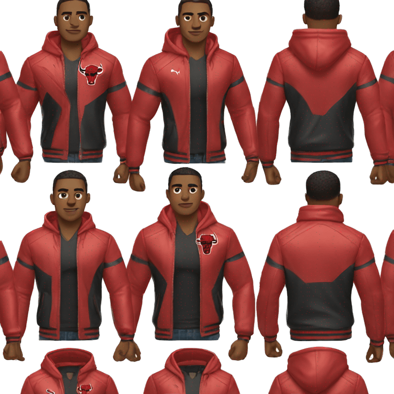 Muscular MEN with Chicago bulls jacket  emoji