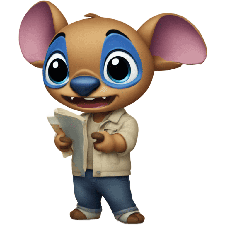 Stitch from kilo and stitch teaching a media class emoji