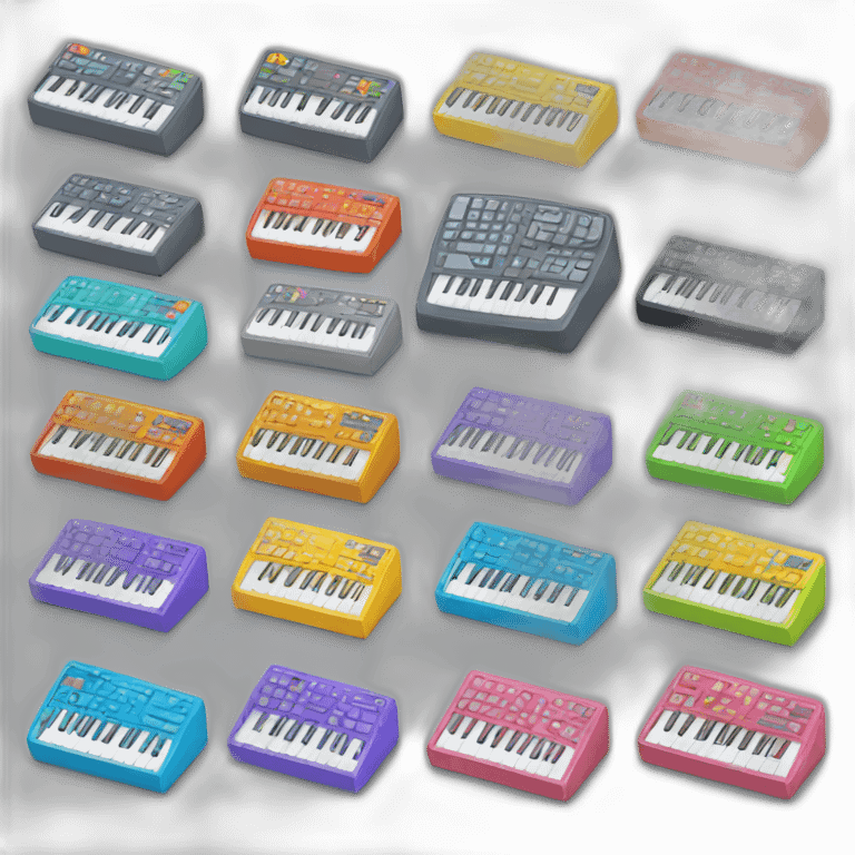 keyboard in different colors emoji