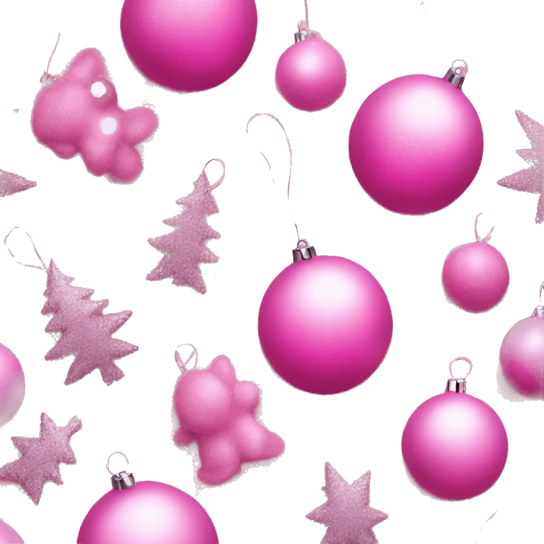 Pink Christmas decorations  emoji