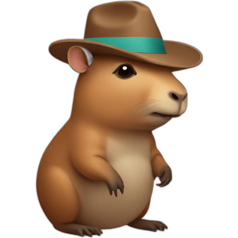 Un capibara con sombrero emoji