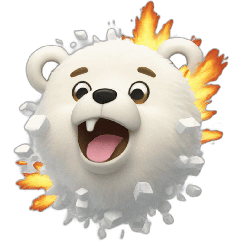 plush White Bear explosion emoji