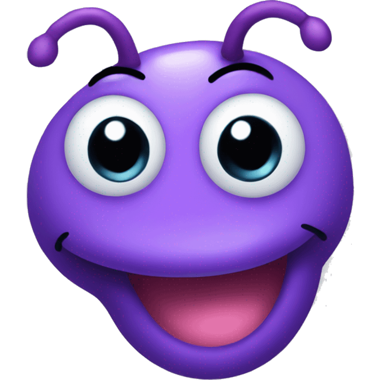 Purple worm cute smiling  emoji