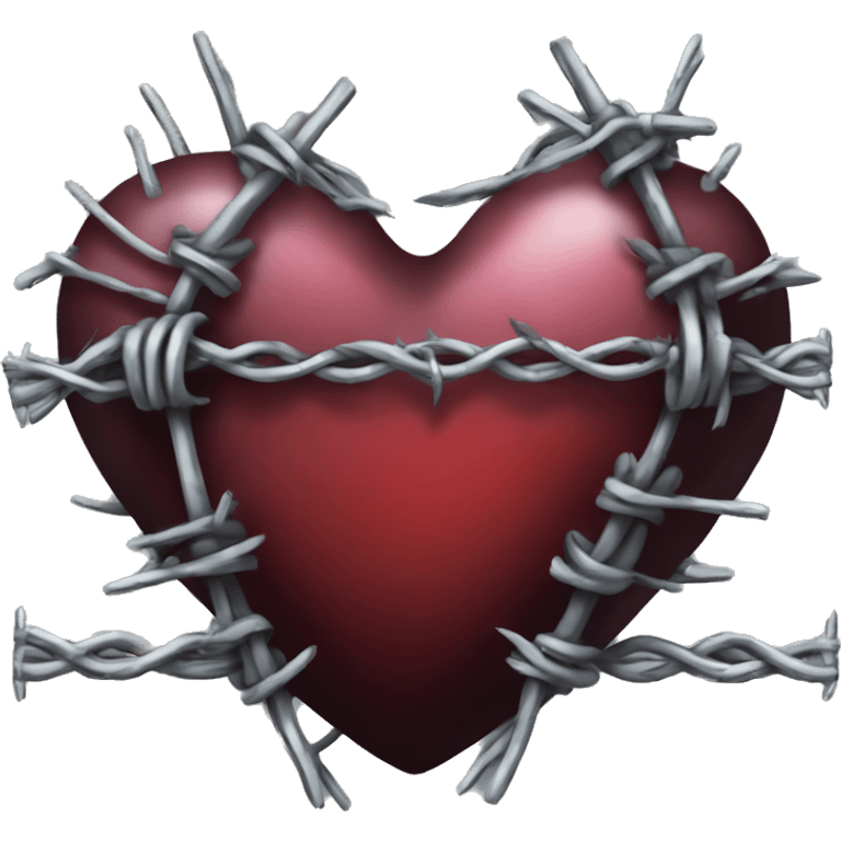 gothic heart with barbed wire emoji