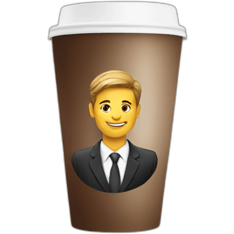 business portrait on a coffee to go cup emoji