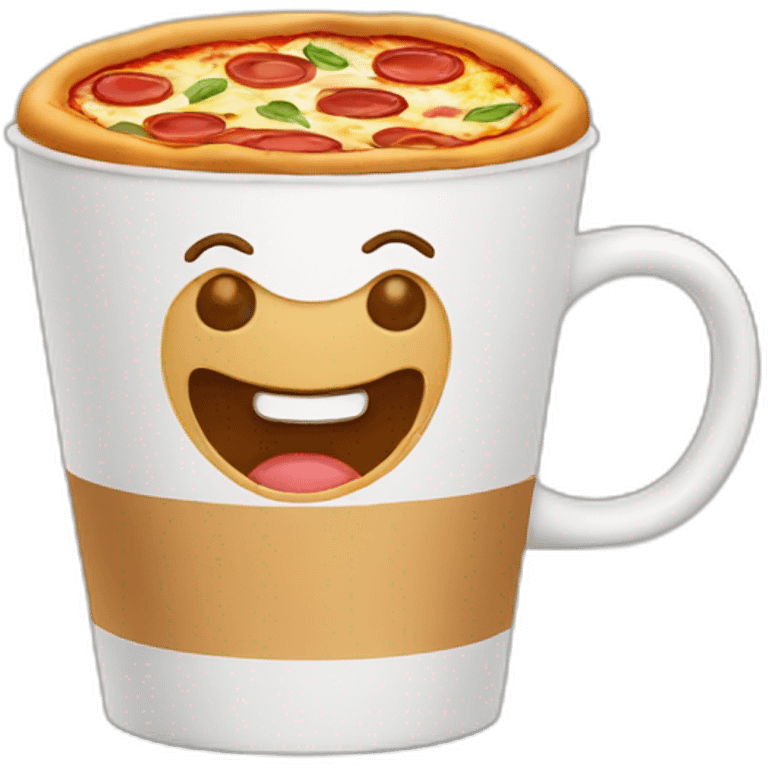 Coffee with pizza emoji