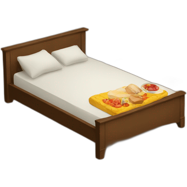 Bed with food on emoji