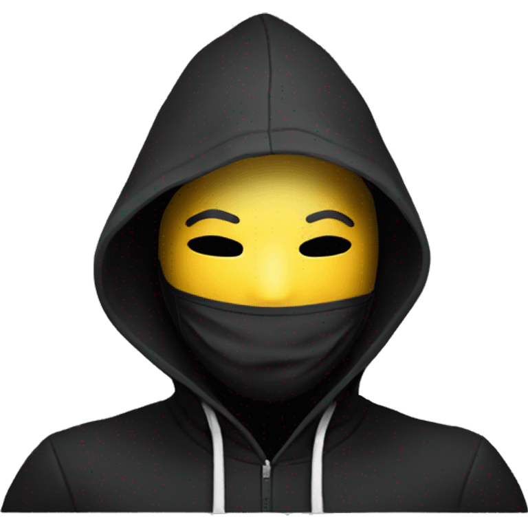 anonymous with laptop with black hoodie and having a mask  making money emoji