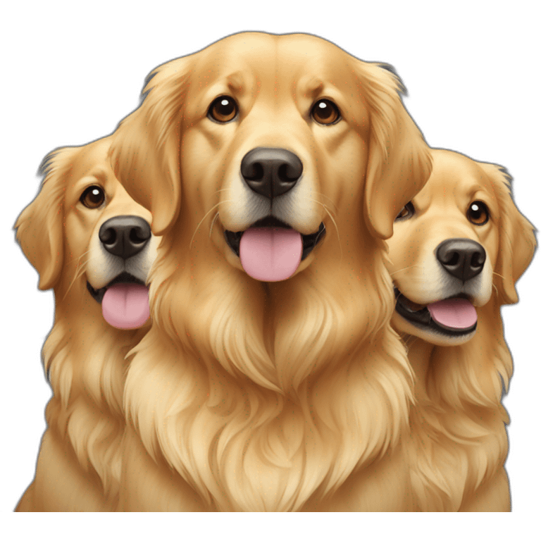 three golden retrievers  emoji