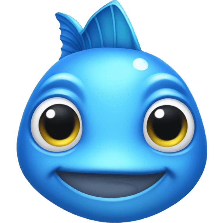 BLUE FISH EMOJI WITH A TIARA  emoji