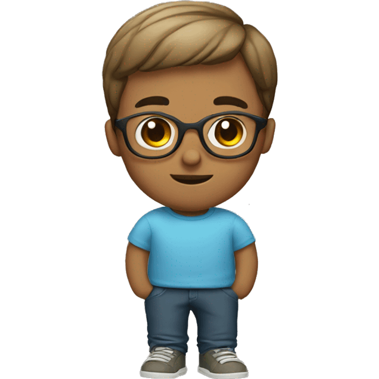 A boy with a beard and short hair and glasses. emoji