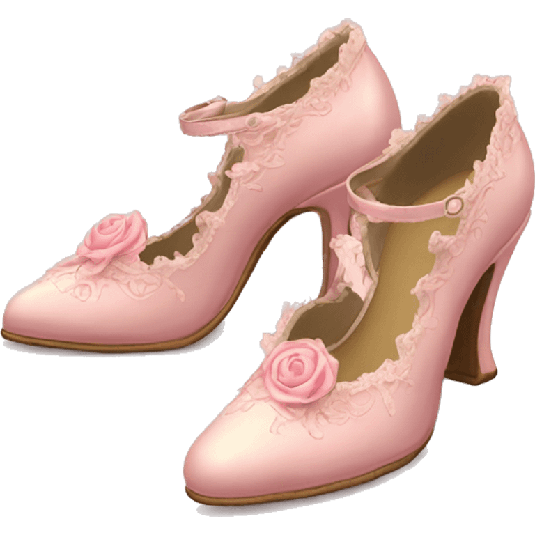 vintage rococo light pink heel shoes  emoji