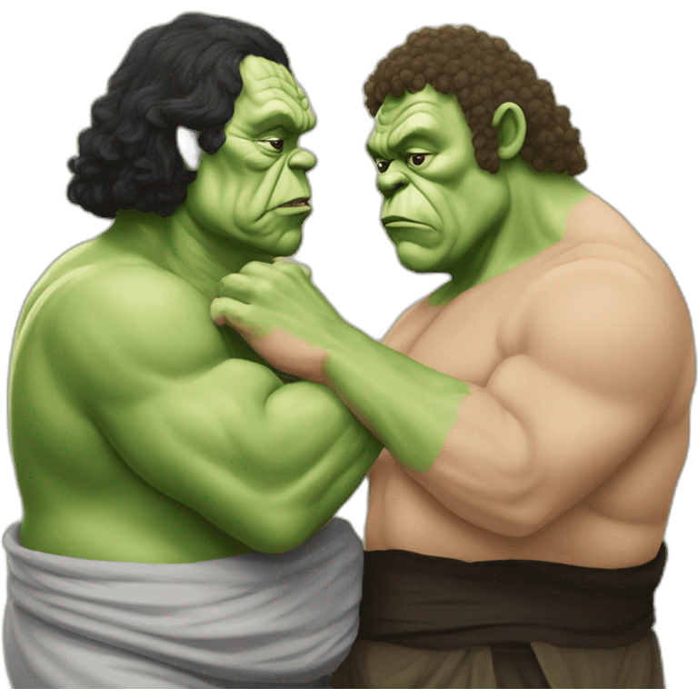 Yoda wrestling Andre the giant emoji