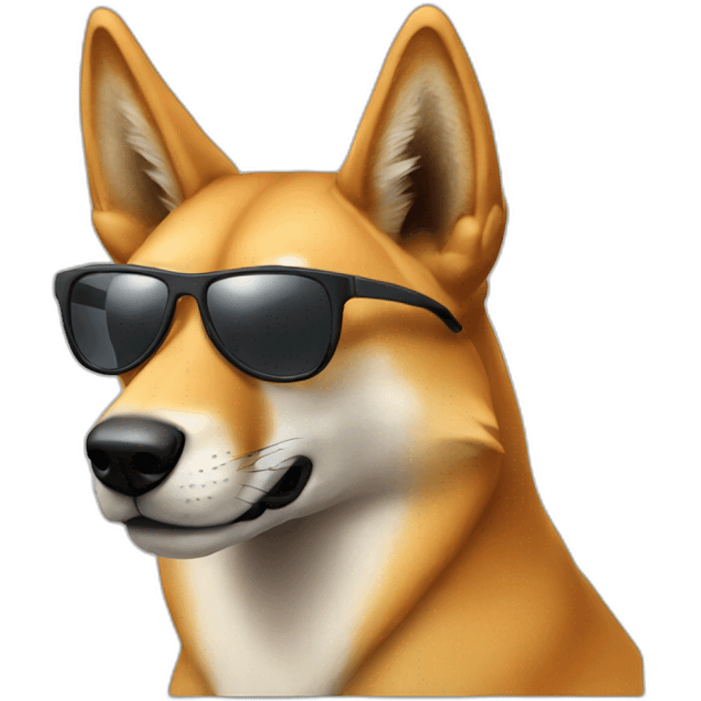 A dingo wearing sunglasses emoji