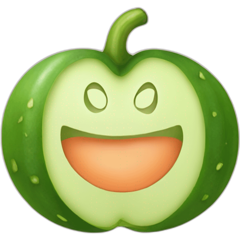 Cucumber into a peach emoji