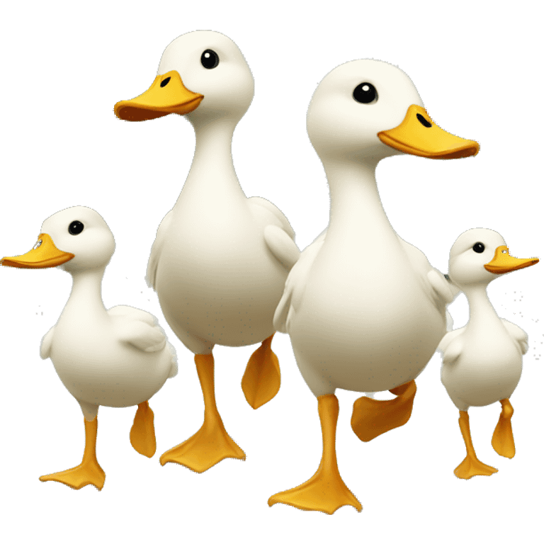 duck family walking behind each other  emoji