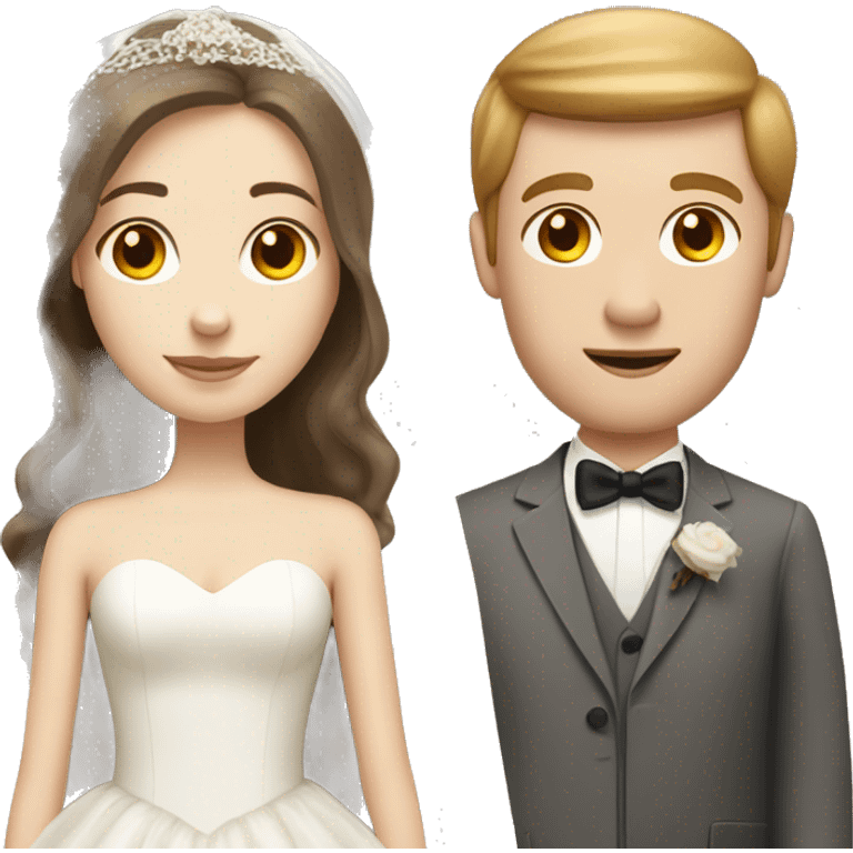 pale brunette girl marrying tall pale man with light brown hair  emoji