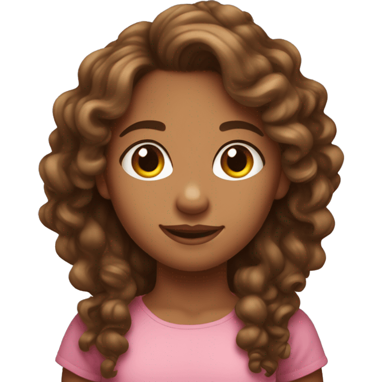 YOUNG GIRL IS A TAN SKIN GIRL, with LONG BROWN CURLY HAIR standing up emoji