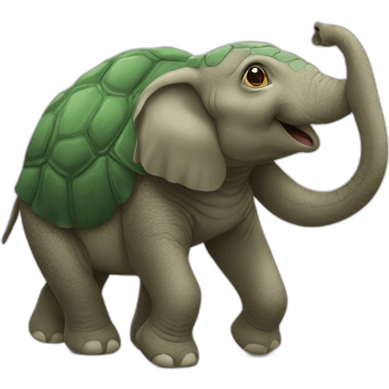 Tortue sur éléphants emoji