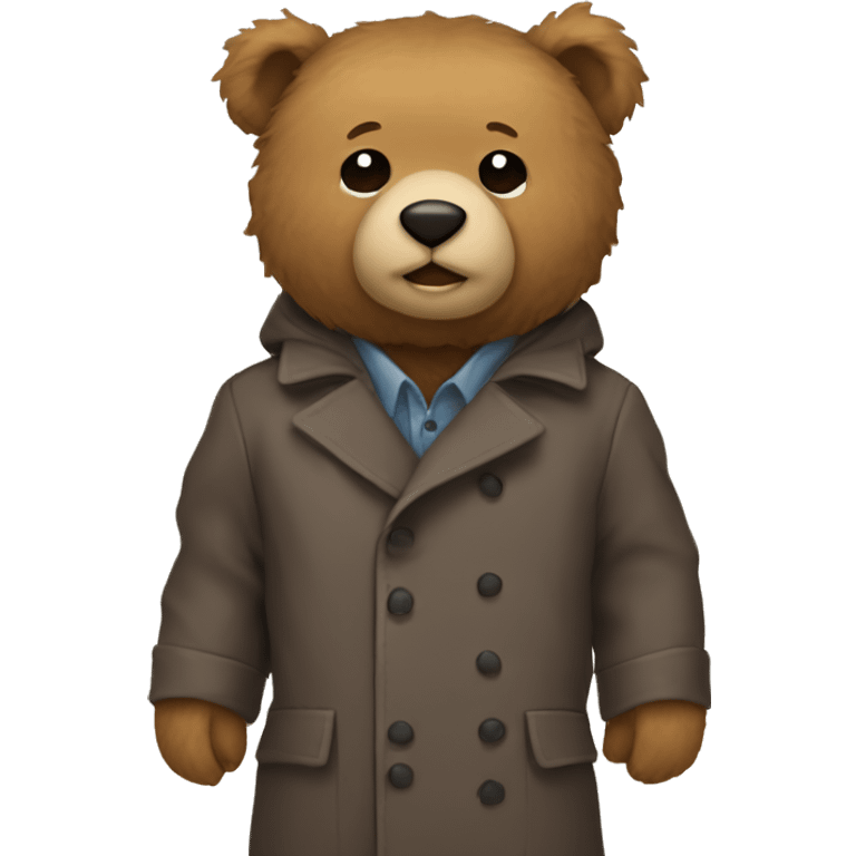 Teddy bear wearing coat emoji