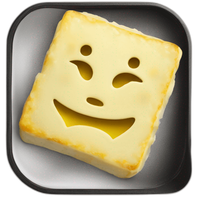 raclette in a square raclette pan emoji