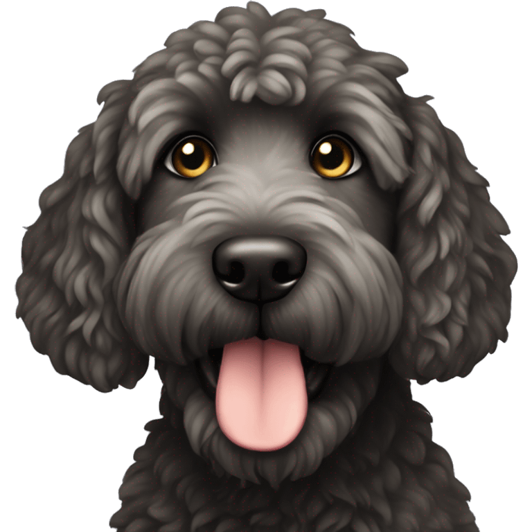 Black golden doodle   emoji