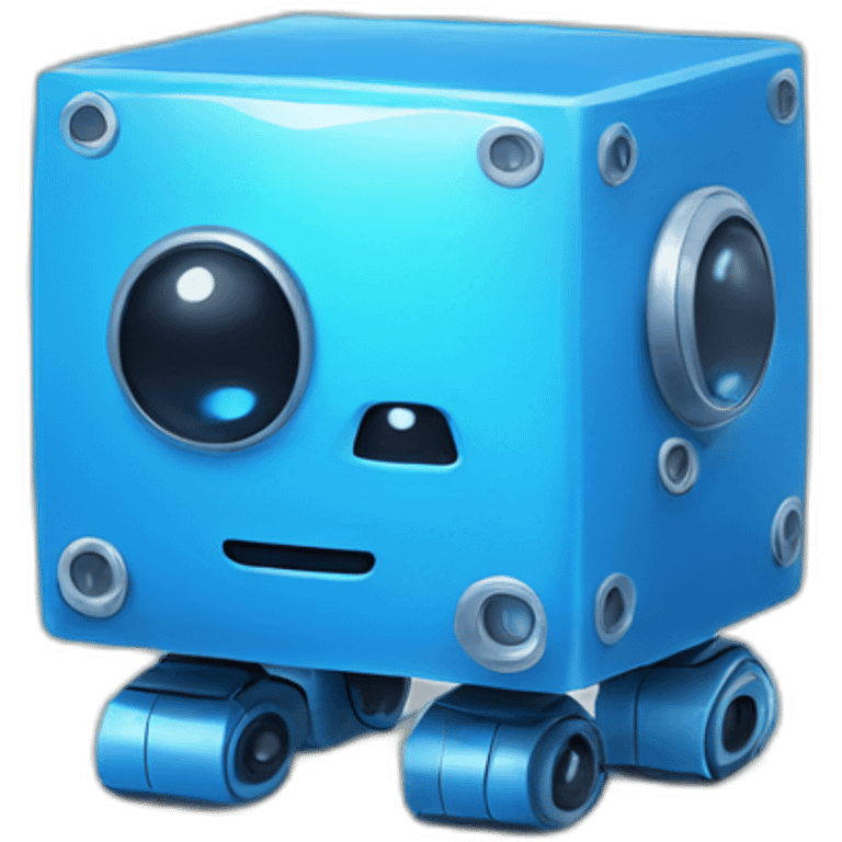 cute blue cubic robot emoji