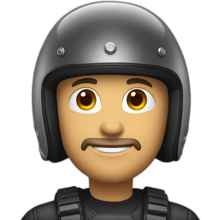 Man with a motorcycle helmet on closeup emoji