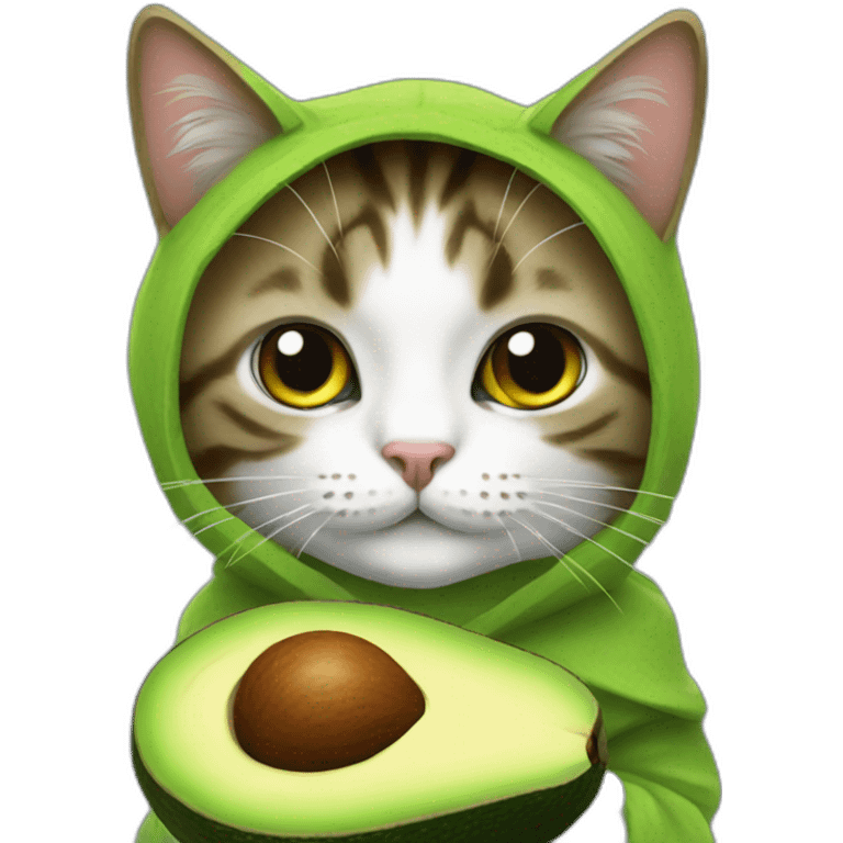 Cats with avocado costume emoji