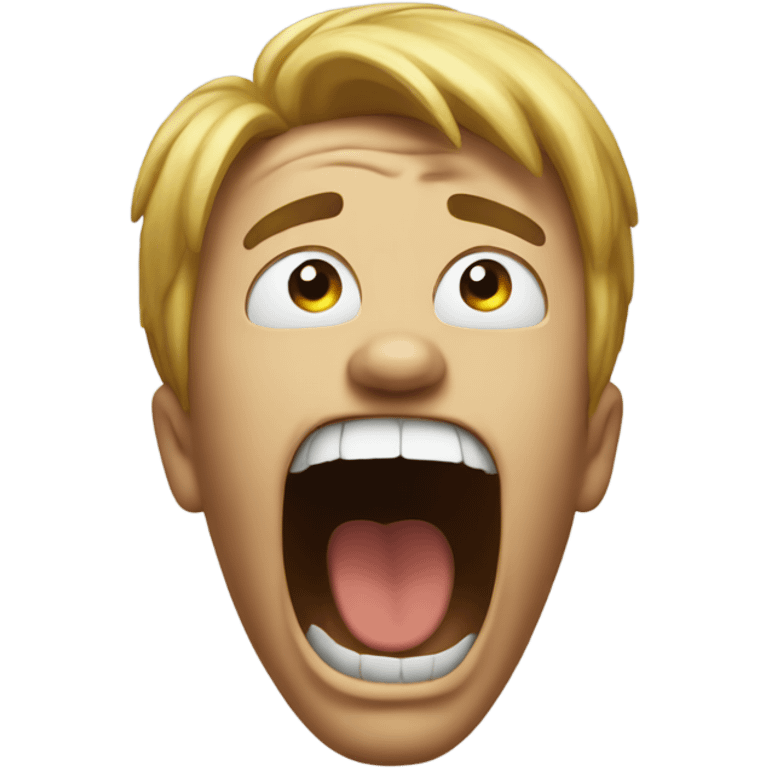 Guy screaming because frustrated emoji